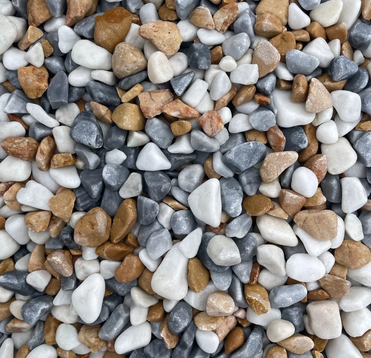 Galet HAWAI en marbre blanc crème et gris