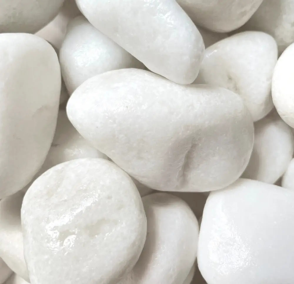Galet Blanc Pur en Marbre – Galet décoratif